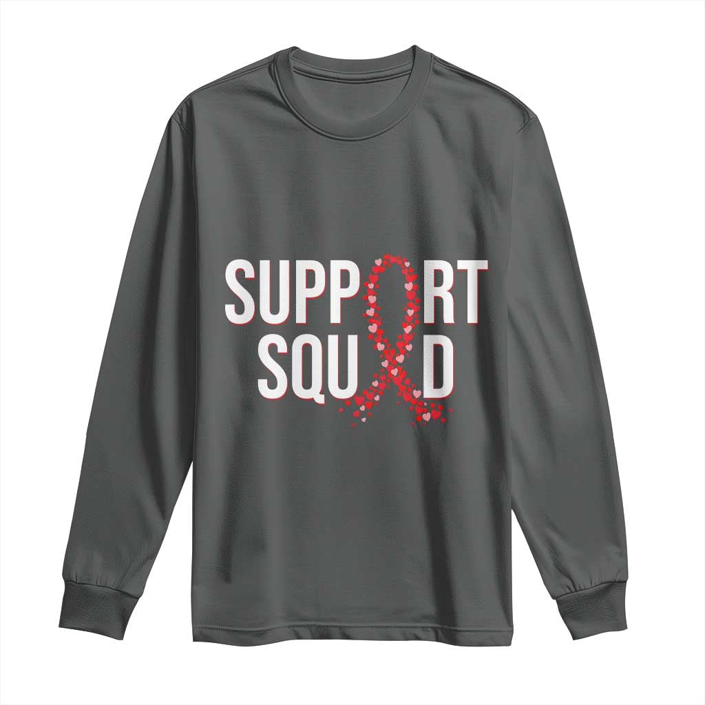 HIV AIDS Awareness Fighter Long Sleeve Shirt Support Squad Gift - Wonder Print Shop