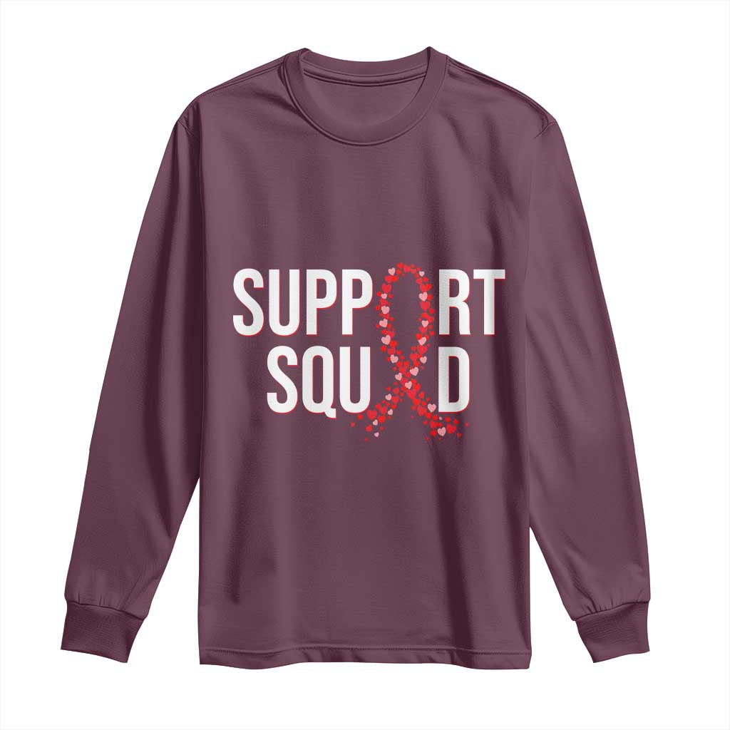 HIV AIDS Awareness Fighter Long Sleeve Shirt Support Squad Gift - Wonder Print Shop