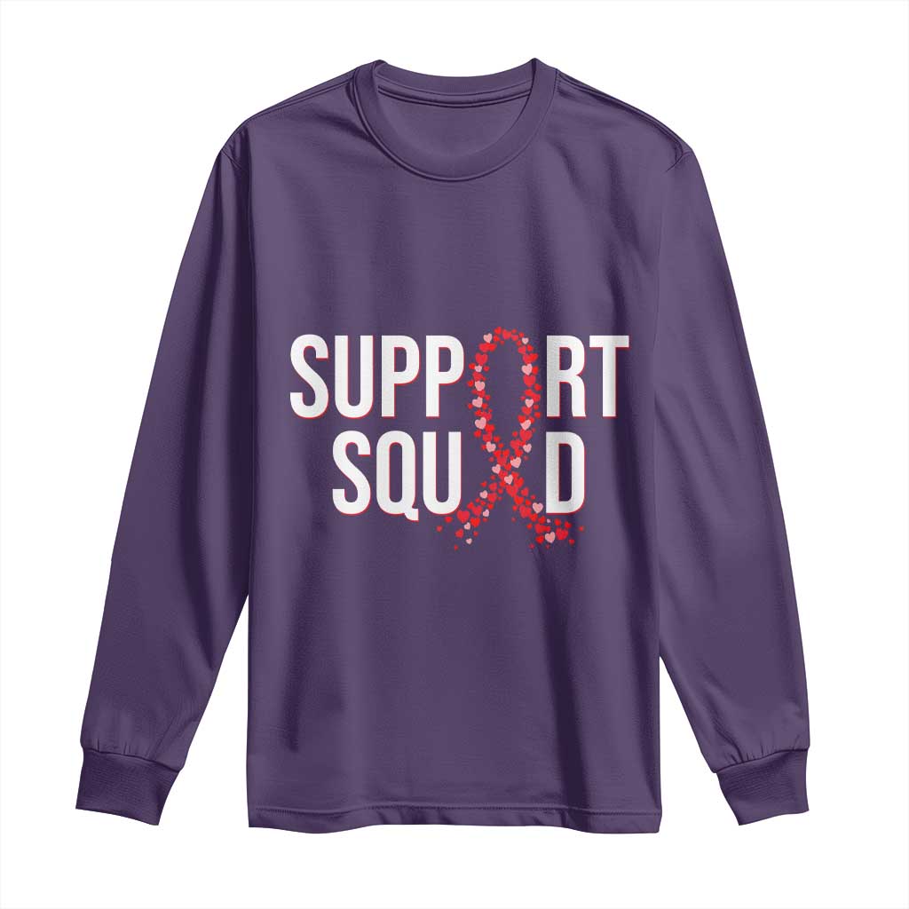 HIV AIDS Awareness Fighter Long Sleeve Shirt Support Squad Gift - Wonder Print Shop