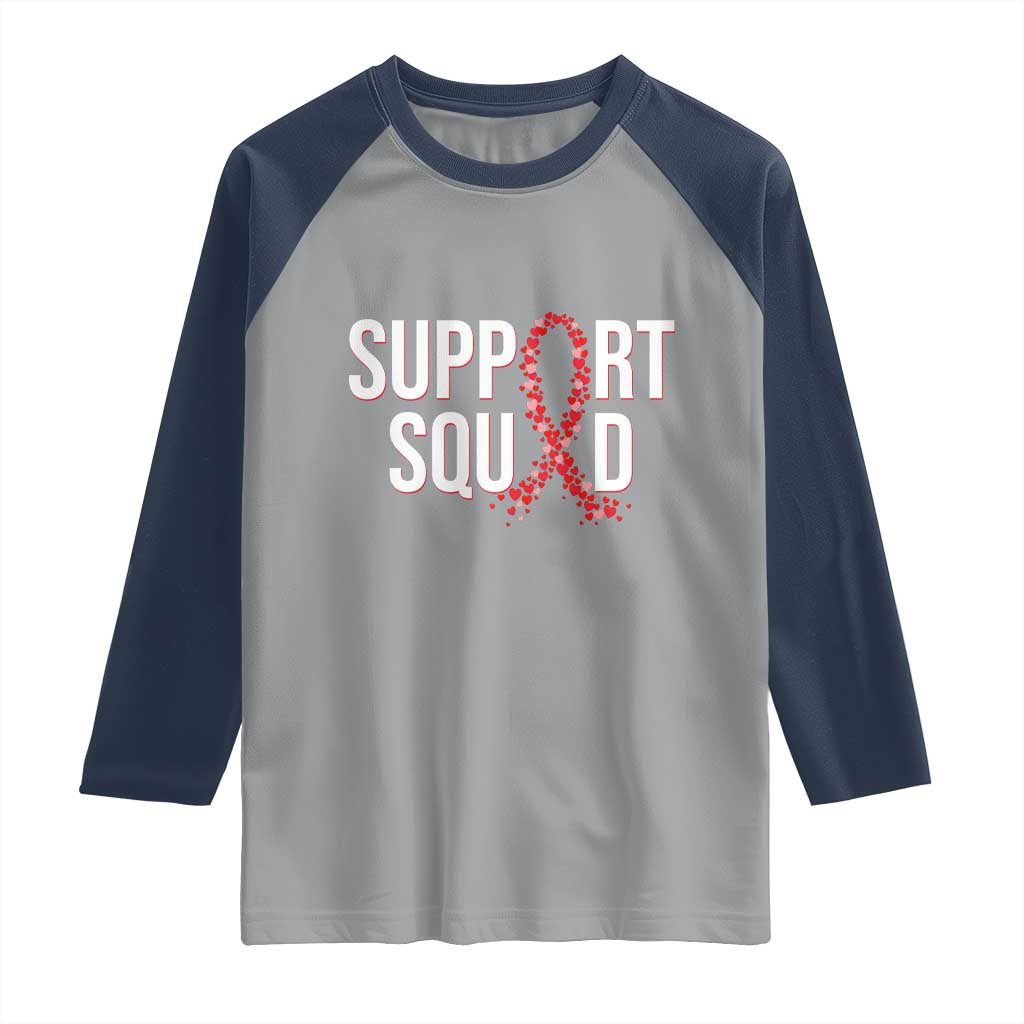 HIV AIDS Awareness Fighter Raglan Shirt Support Squad Gift - Wonder Print Shop