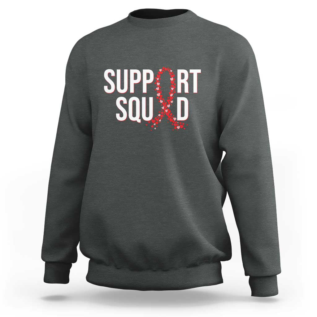 HIV AIDS Awareness Fighter Sweatshirt Support Squad Gift - Wonder Print Shop