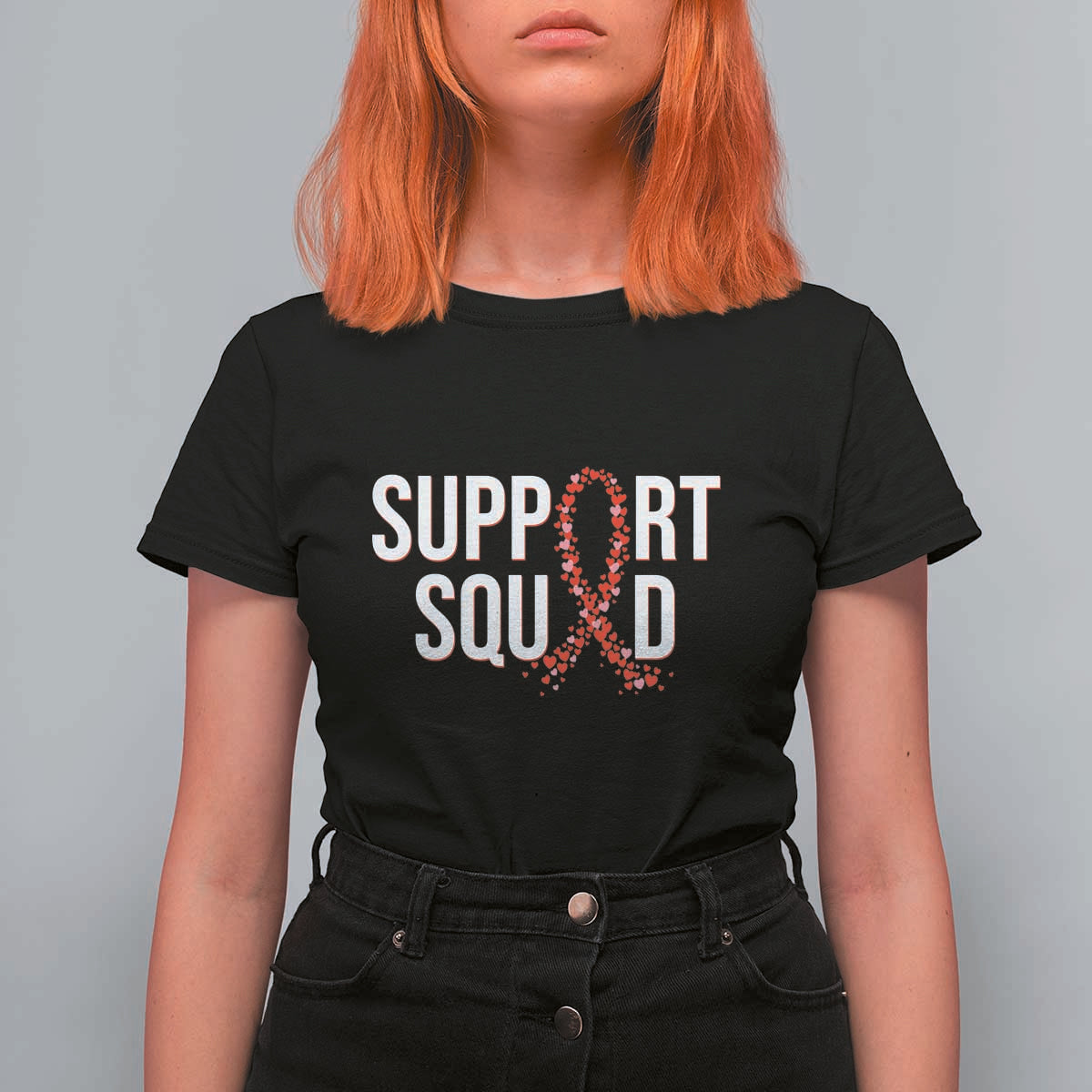 HIV AIDS Awareness Fighter T Shirt For Women Support Squad Gift - Wonder Print Shop