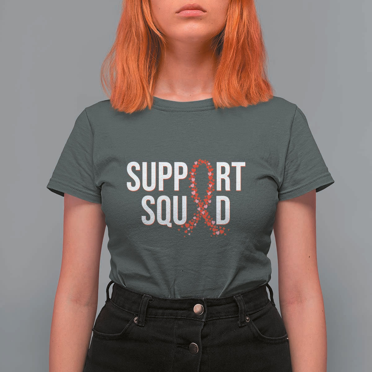 HIV AIDS Awareness Fighter T Shirt For Women Support Squad Gift - Wonder Print Shop