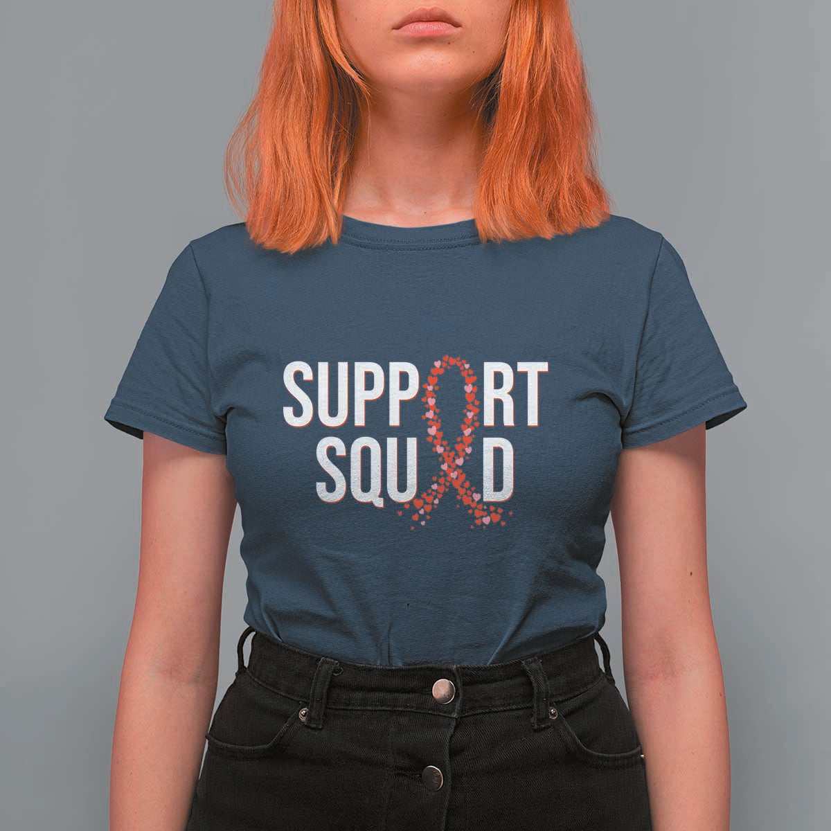 HIV AIDS Awareness Fighter T Shirt For Women Support Squad Gift - Wonder Print Shop