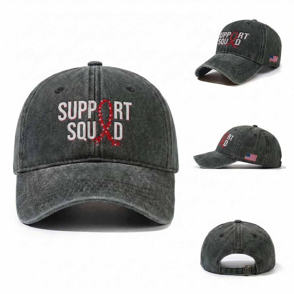 HIV AIDS Awareness Fighter Washed Cotton Baseball Cap Support Squad Gift