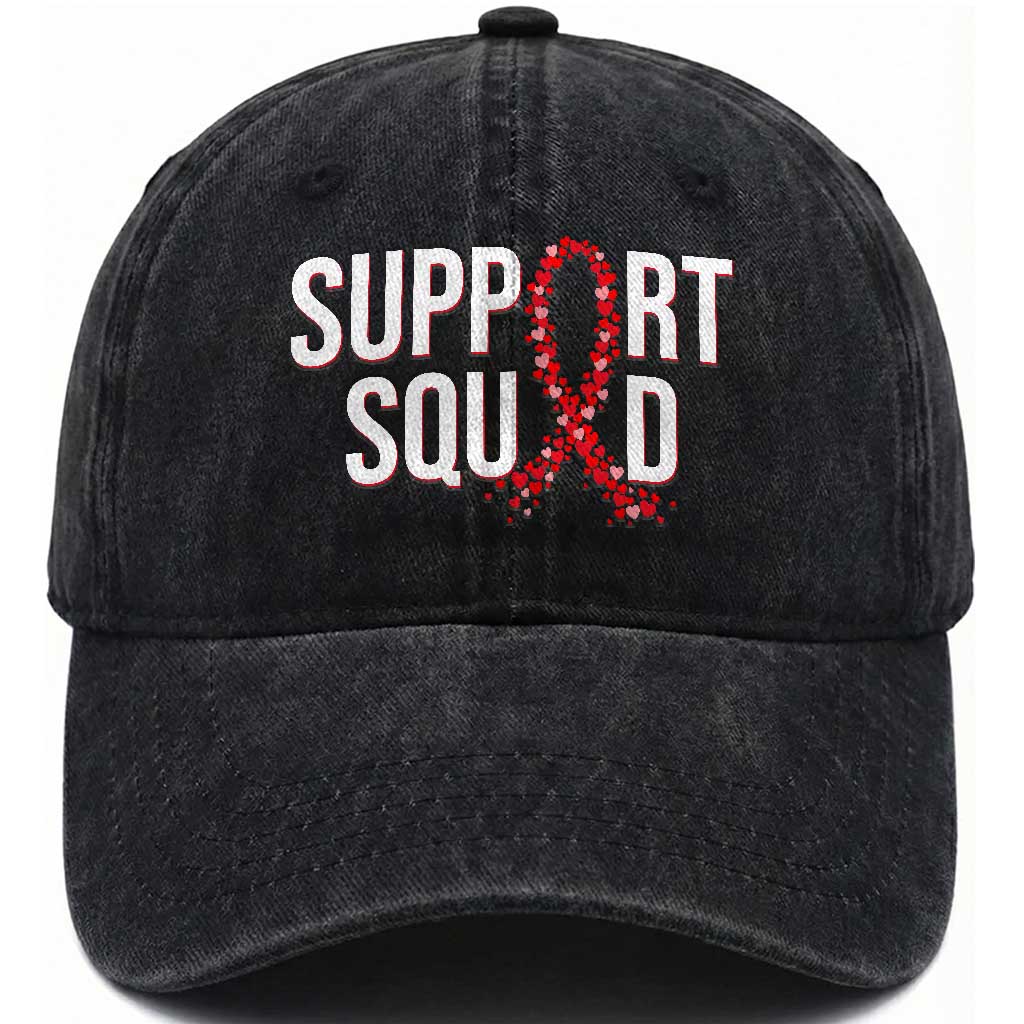 HIV AIDS Awareness Fighter Washed Cotton Baseball Cap Support Squad Gift