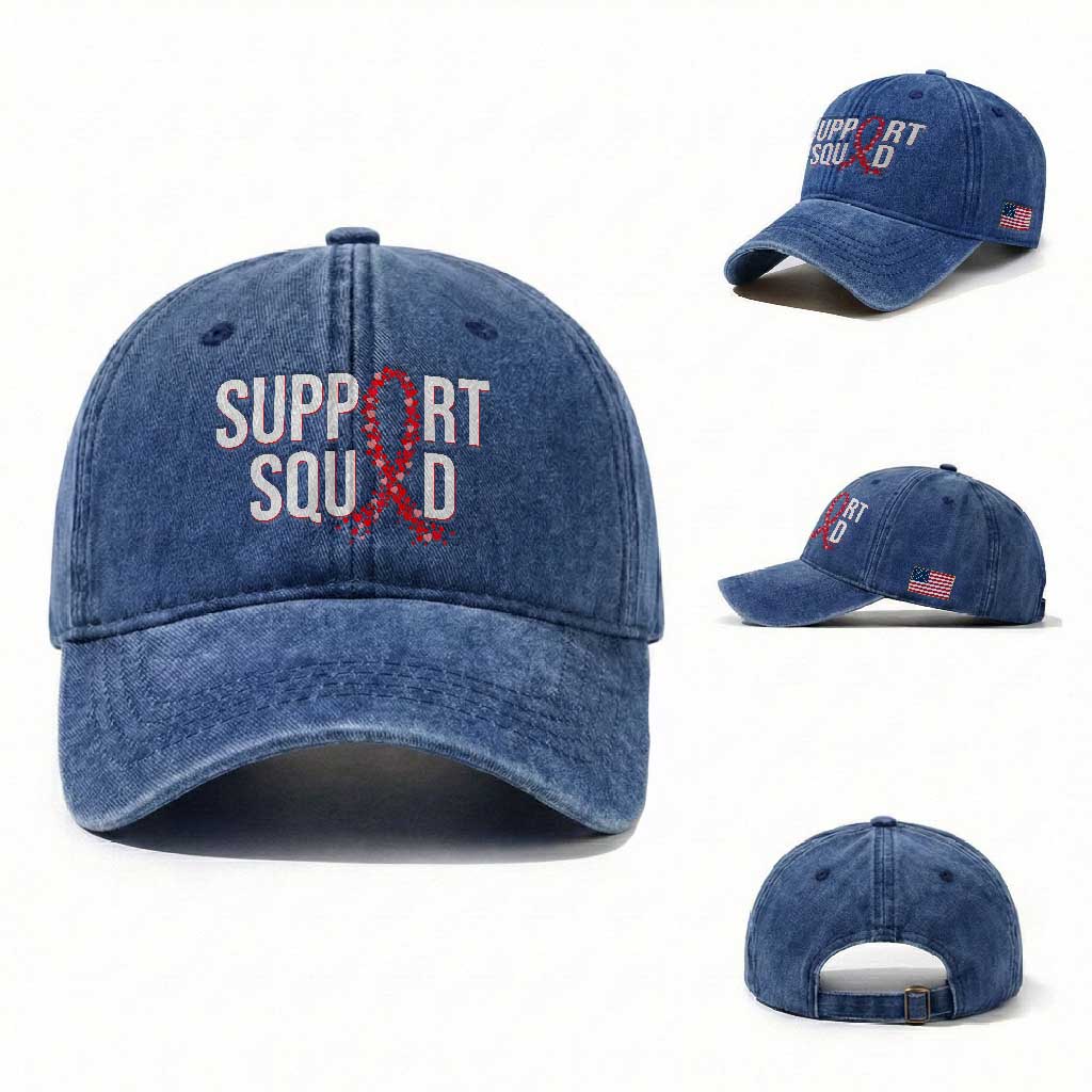 HIV AIDS Awareness Fighter Washed Cotton Baseball Cap Support Squad Gift