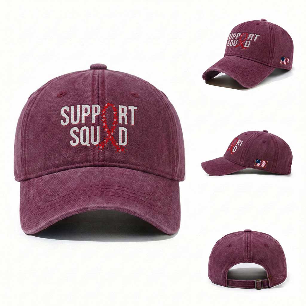HIV AIDS Awareness Fighter Washed Cotton Baseball Cap Support Squad Gift