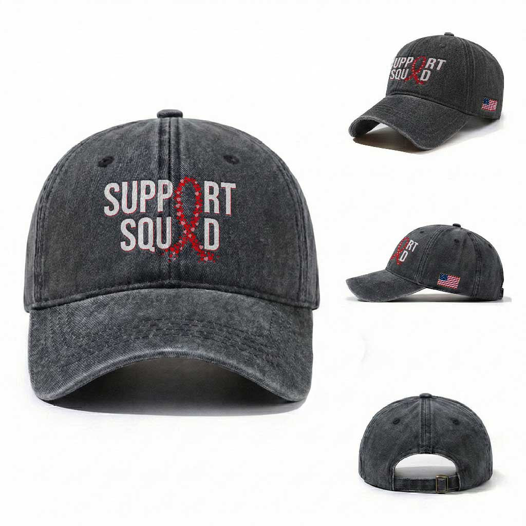 HIV AIDS Awareness Fighter Washed Cotton Baseball Cap Support Squad Gift