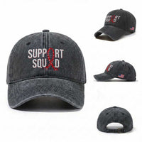HIV AIDS Awareness Fighter Washed Cotton Baseball Cap Support Squad Gift
