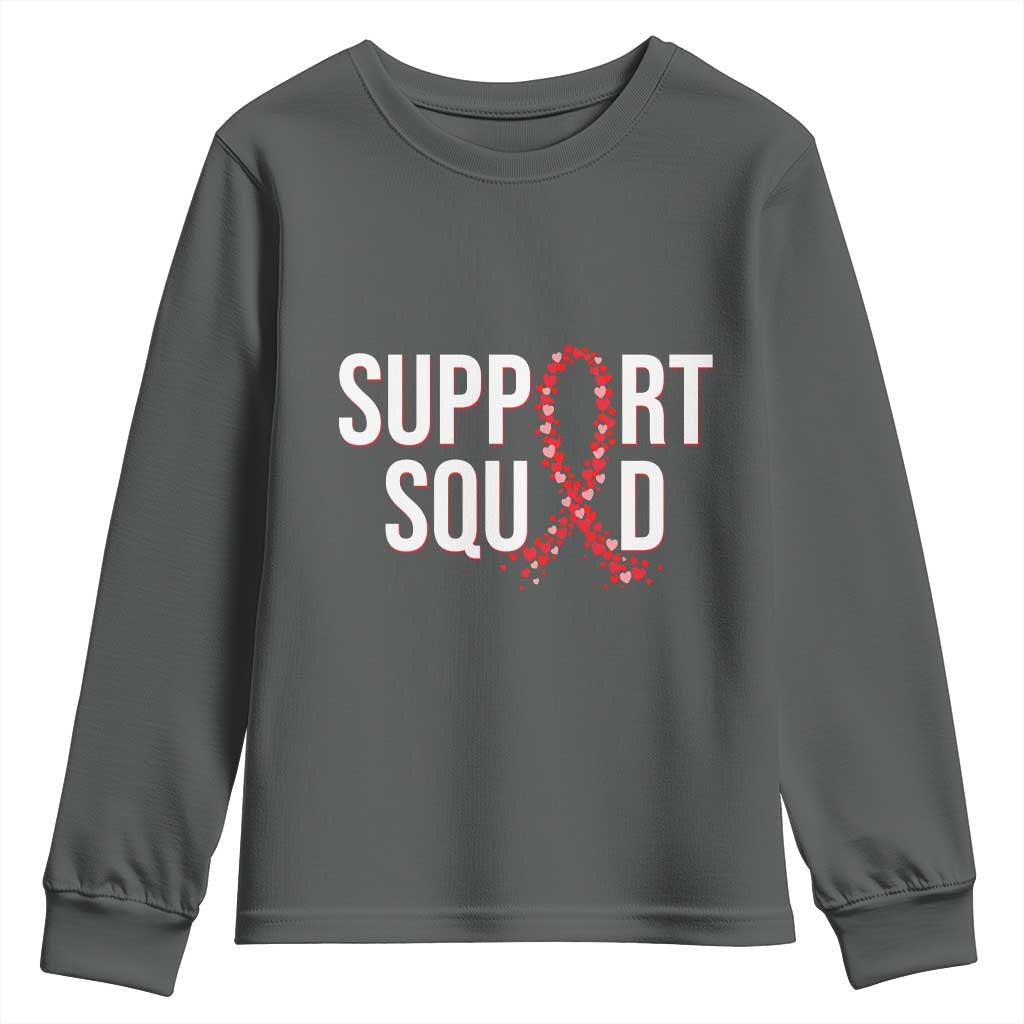 HIV AIDS Awareness Fighter Youth Sweatshirt Support Squad Gift - Wonder Print Shop