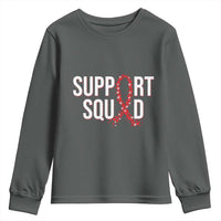 HIV AIDS Awareness Fighter Youth Sweatshirt Support Squad Gift - Wonder Print Shop