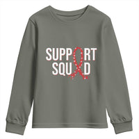 HIV AIDS Awareness Fighter Youth Sweatshirt Support Squad Gift - Wonder Print Shop