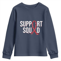 HIV AIDS Awareness Fighter Youth Sweatshirt Support Squad Gift - Wonder Print Shop