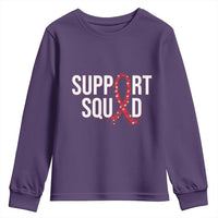 HIV AIDS Awareness Fighter Youth Sweatshirt Support Squad Gift - Wonder Print Shop