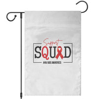Support Squad Red Ribbon HIV AIDS Awareness Month Gift Garden Flag - Wonder Print Shop