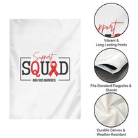 Support Squad Red Ribbon HIV AIDS Awareness Month Gift Garden Flag - Wonder Print Shop
