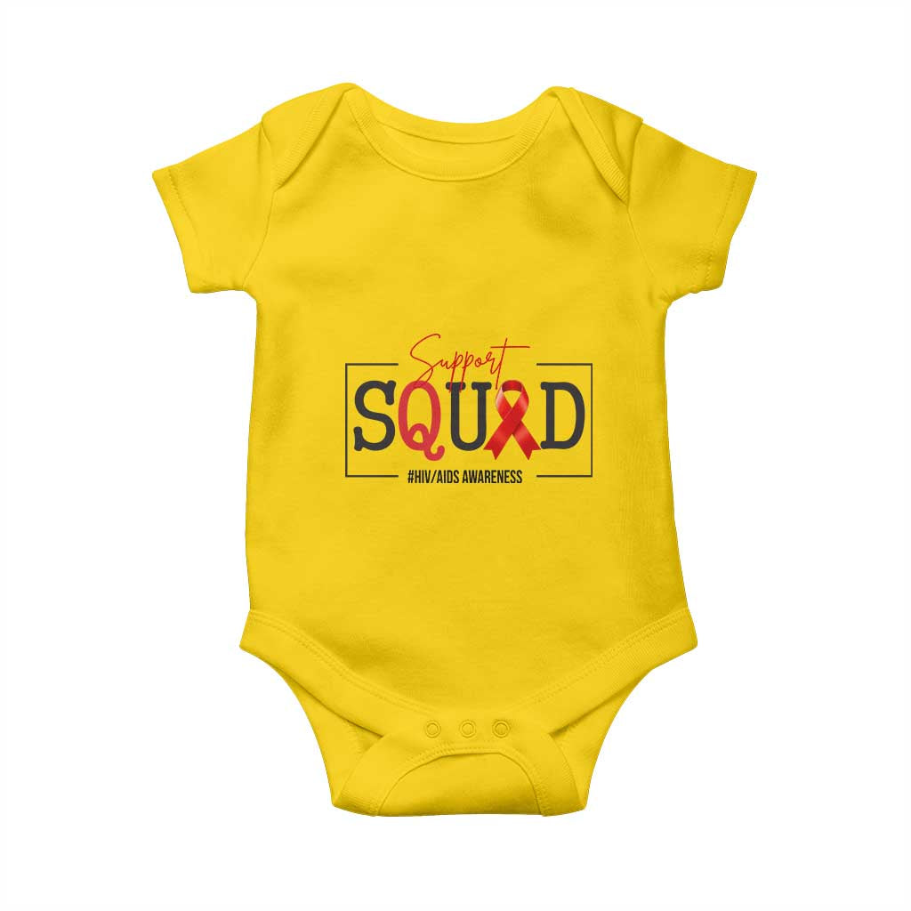 Support Squad Red Ribbon HIV AIDS Awareness Month Gift Baby Onesie - Wonder Print Shop