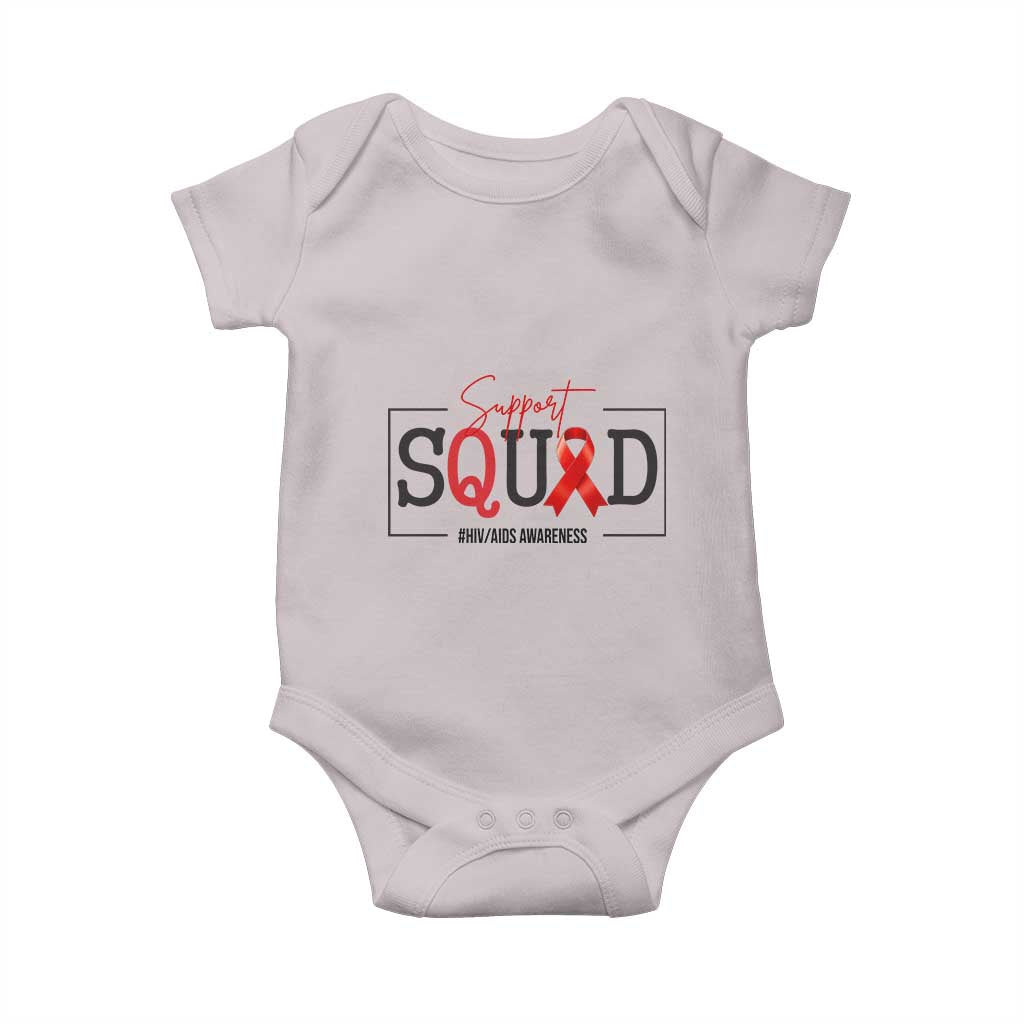 Support Squad Red Ribbon HIV AIDS Awareness Month Gift Baby Onesie - Wonder Print Shop