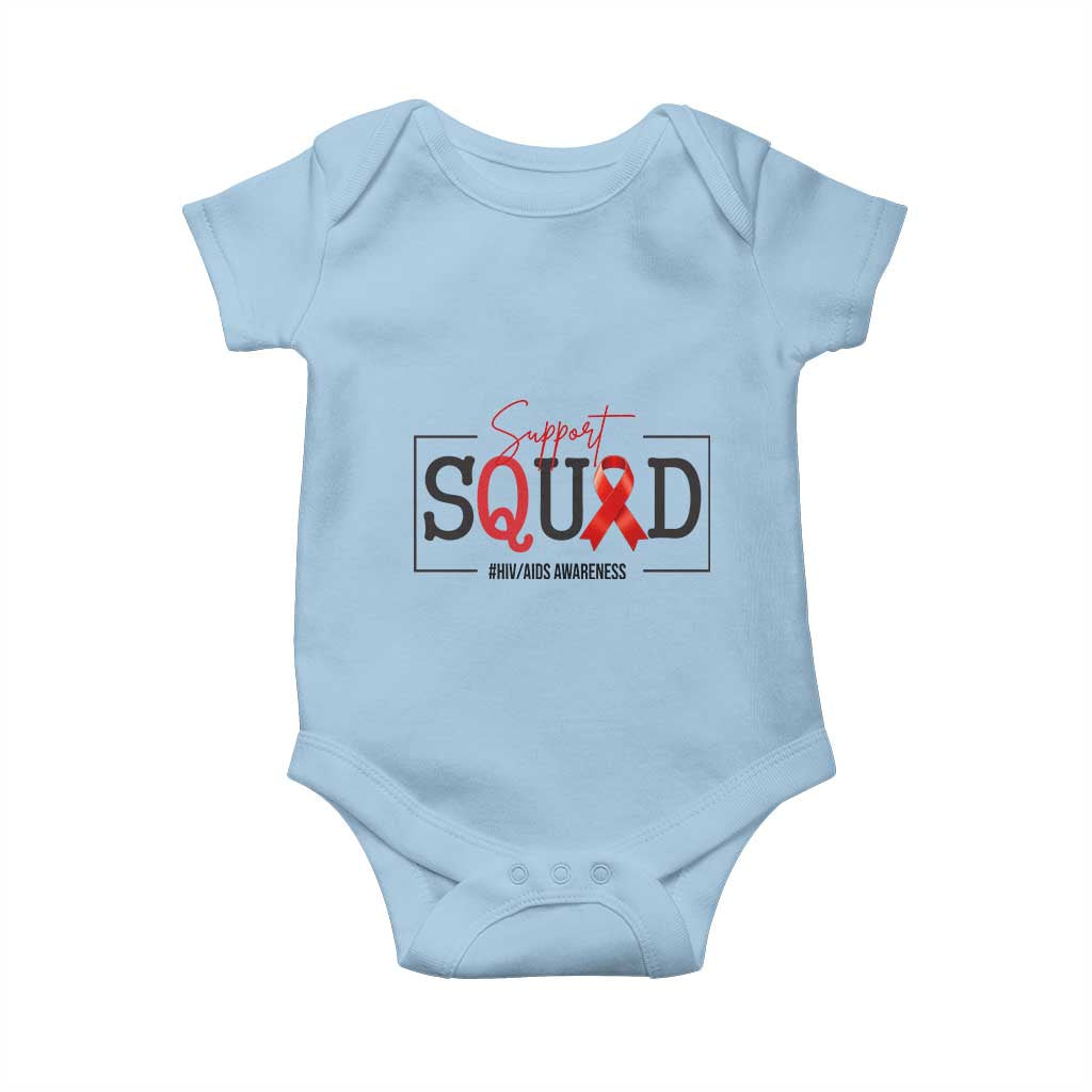 Support Squad Red Ribbon HIV AIDS Awareness Month Gift Baby Onesie - Wonder Print Shop
