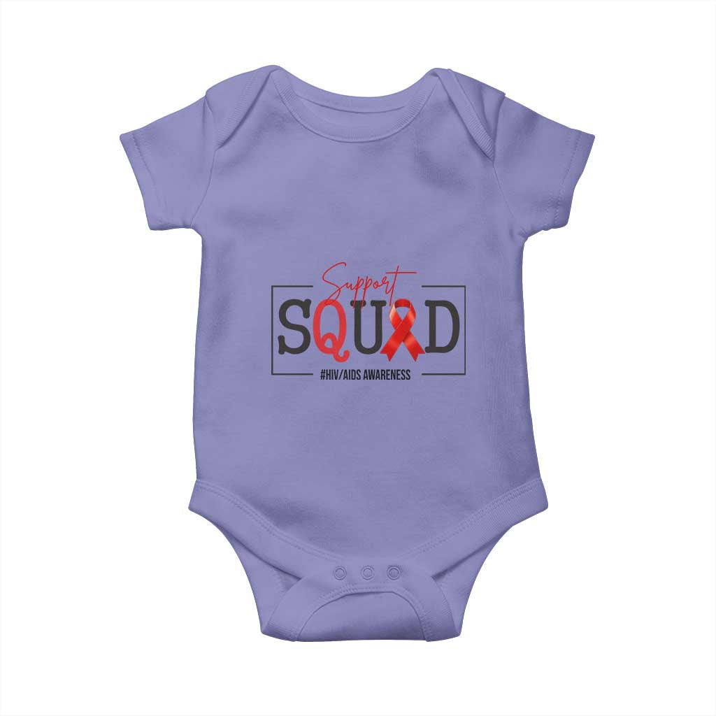 Support Squad Red Ribbon HIV AIDS Awareness Month Gift Baby Onesie - Wonder Print Shop