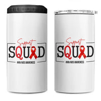 Support Squad Red Ribbon HIV AIDS Awareness Month Gift 4 in 1 Can Cooler Tumbler - Wonder Print Shop