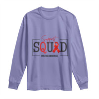 Support Squad Red Ribbon HIV AIDS Awareness Month Gift Long Sleeve Shirt - Wonder Print Shop