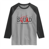 Support Squad Red Ribbon HIV AIDS Awareness Month Gift Raglan Shirt - Wonder Print Shop