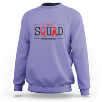 Support Squad Red Ribbon HIV AIDS Awareness Month Gift Sweatshirt - Wonder Print Shop