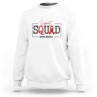 Support Squad Red Ribbon HIV AIDS Awareness Month Gift Sweatshirt - Wonder Print Shop