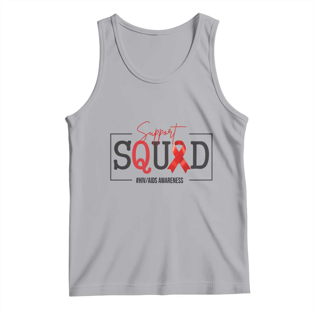 Support Squad Red Ribbon HIV AIDS Awareness Month Gift Tank Top - Wonder Print Shop