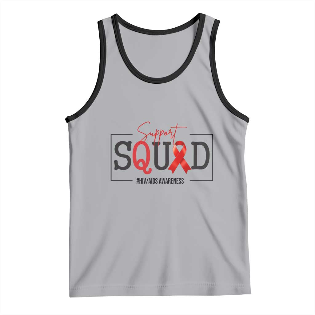Support Squad Red Ribbon HIV AIDS Awareness Month Gift Tank Top - Wonder Print Shop