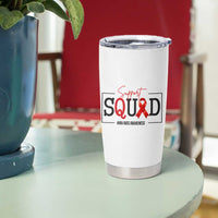 Support Squad Red Ribbon HIV AIDS Awareness Month Gift Tumbler Cup - Wonder Print Shop