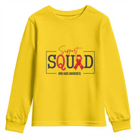 Support Squad Red Ribbon HIV AIDS Awareness Month Gift Youth Sweatshirt - Wonder Print Shop
