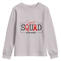 Support Squad Red Ribbon HIV AIDS Awareness Month Gift Youth Sweatshirt - Wonder Print Shop