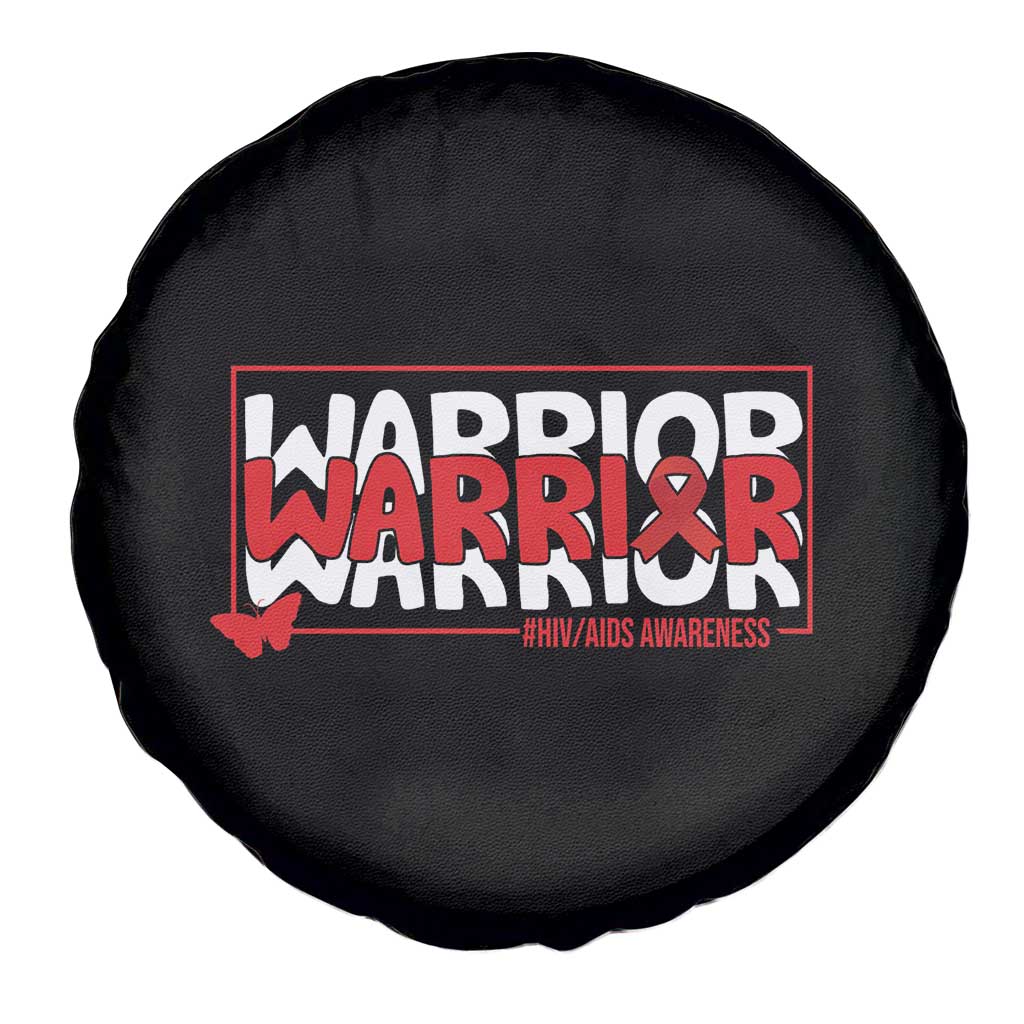 HIV Awareness Warrior Spare Tire Cover Red Ribbon Fighter Gift - Wonder Print Shop