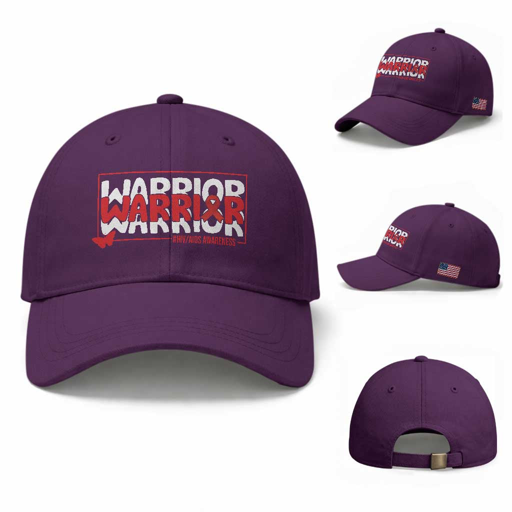 HIV Awareness Warrior Baseball Cap Red Ribbon Fighter Gift