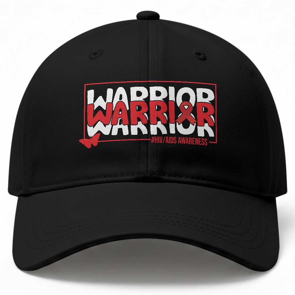 HIV Awareness Warrior Baseball Cap Red Ribbon Fighter Gift