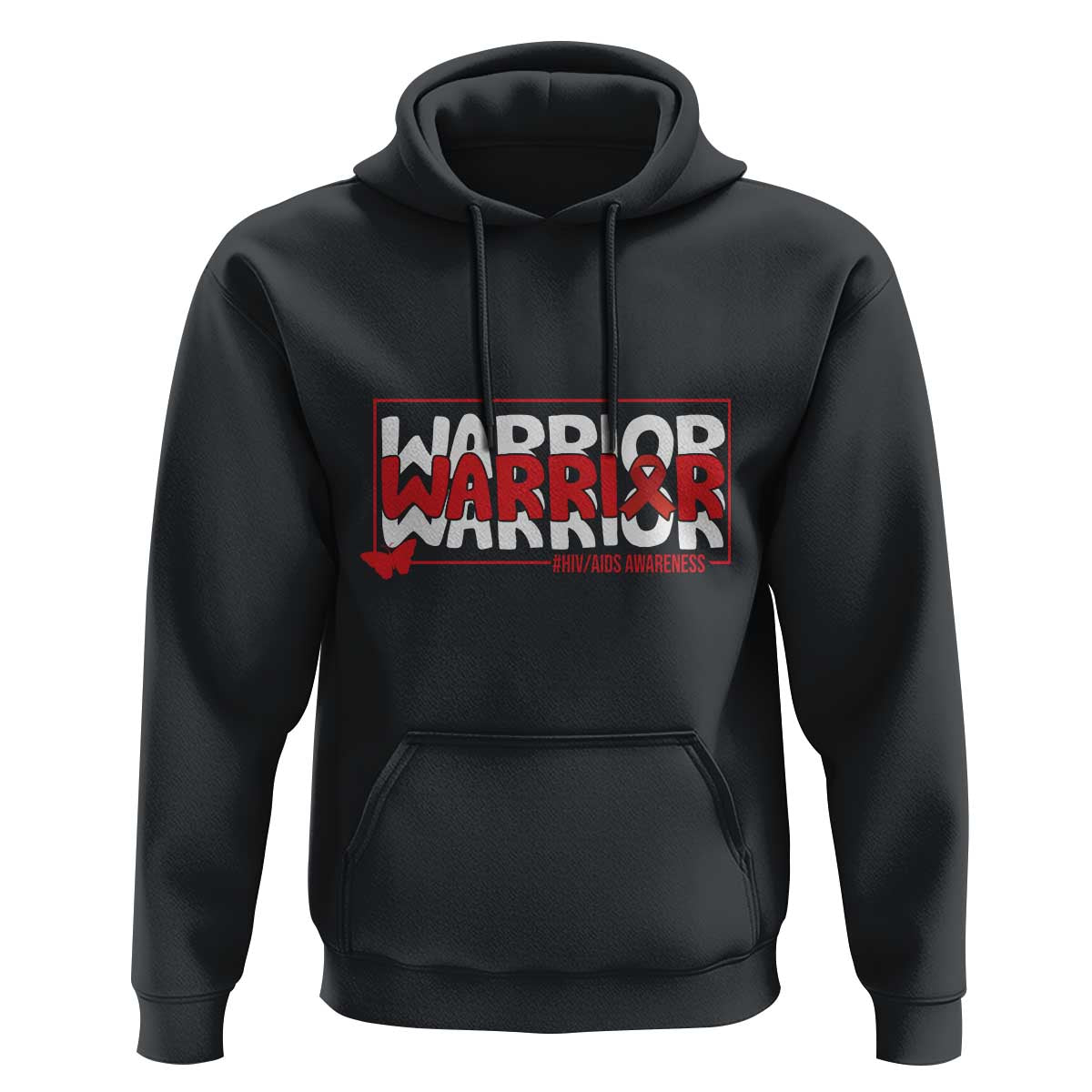 HIV Awareness Warrior Hoodie Red Ribbon Fighter Gift - Wonder Print Shop