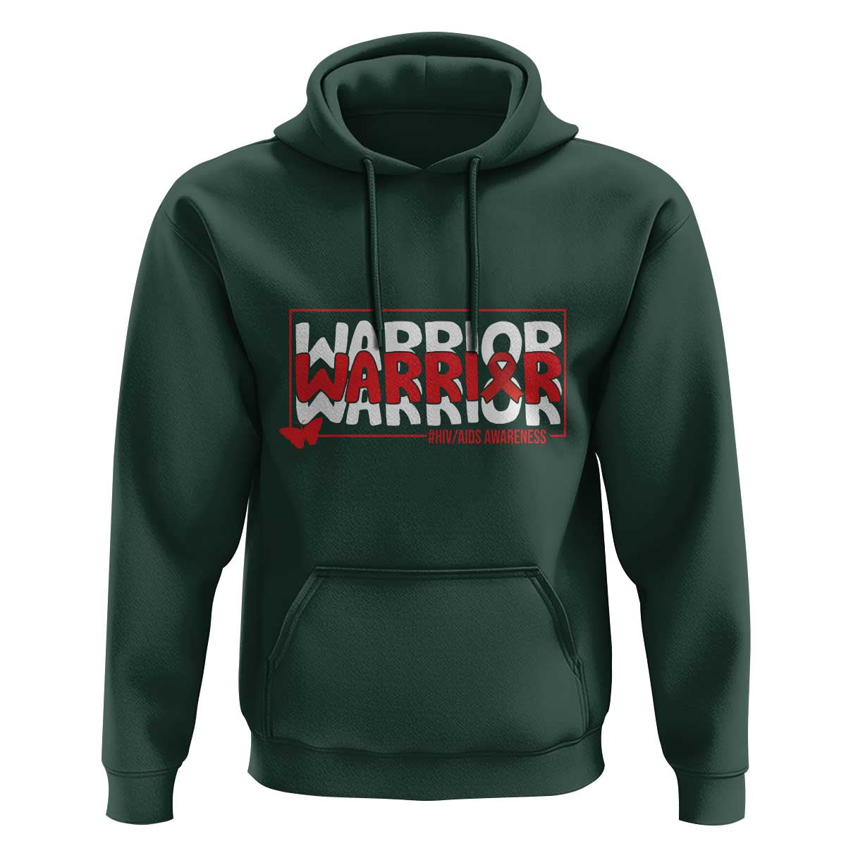 HIV Awareness Warrior Hoodie Red Ribbon Fighter Gift - Wonder Print Shop