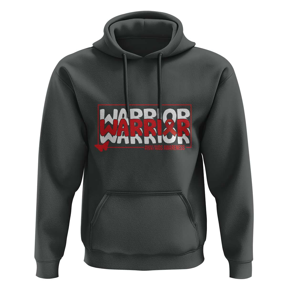 HIV Awareness Warrior Hoodie Red Ribbon Fighter Gift - Wonder Print Shop