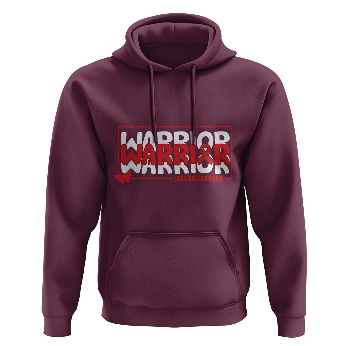 HIV Awareness Warrior Hoodie Red Ribbon Fighter Gift - Wonder Print Shop