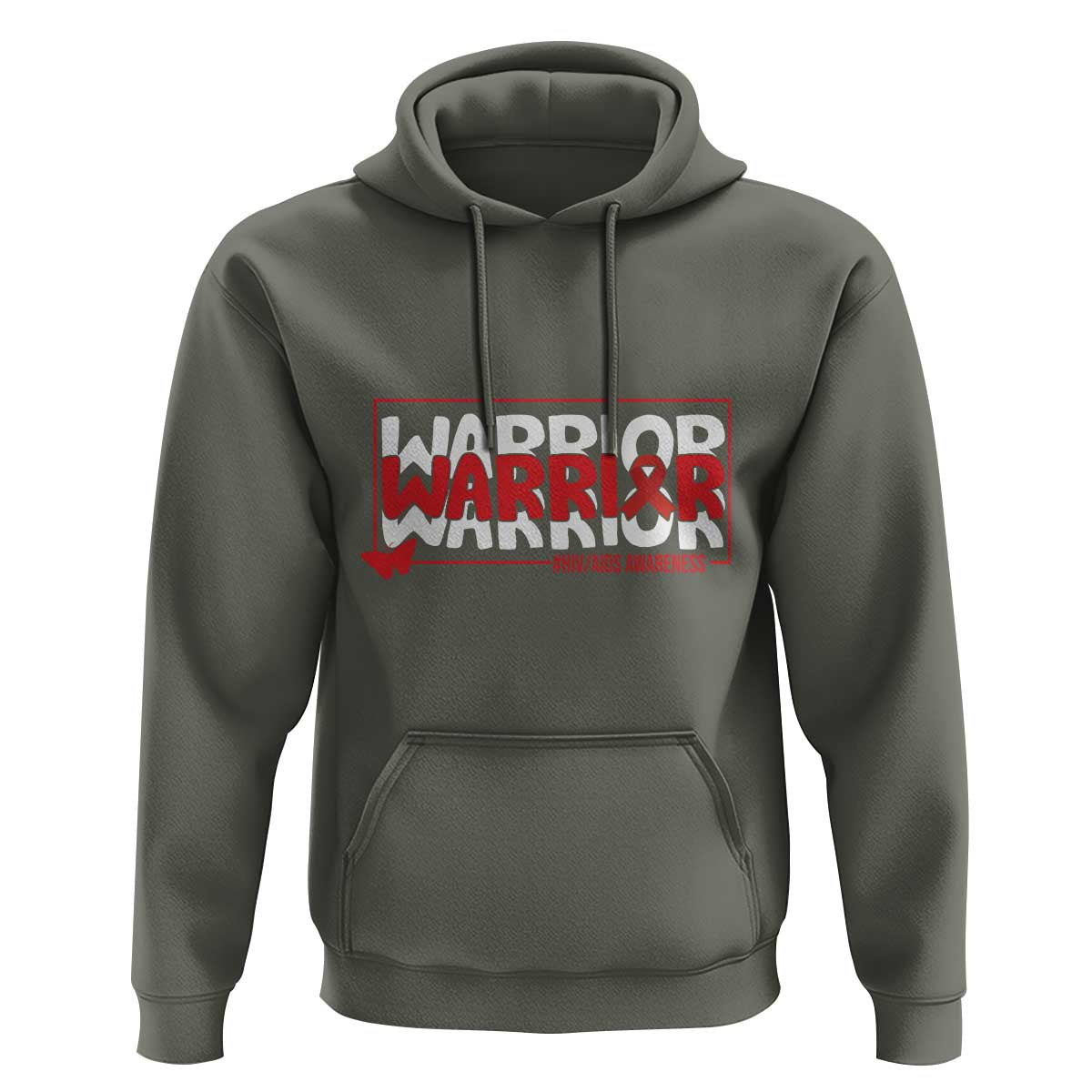 HIV Awareness Warrior Hoodie Red Ribbon Fighter Gift - Wonder Print Shop