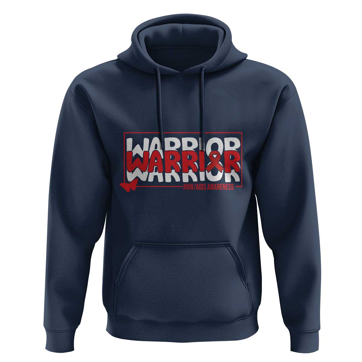 HIV Awareness Warrior Hoodie Red Ribbon Fighter Gift - Wonder Print Shop