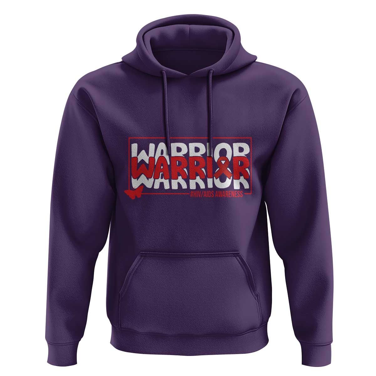 HIV Awareness Warrior Hoodie Red Ribbon Fighter Gift - Wonder Print Shop