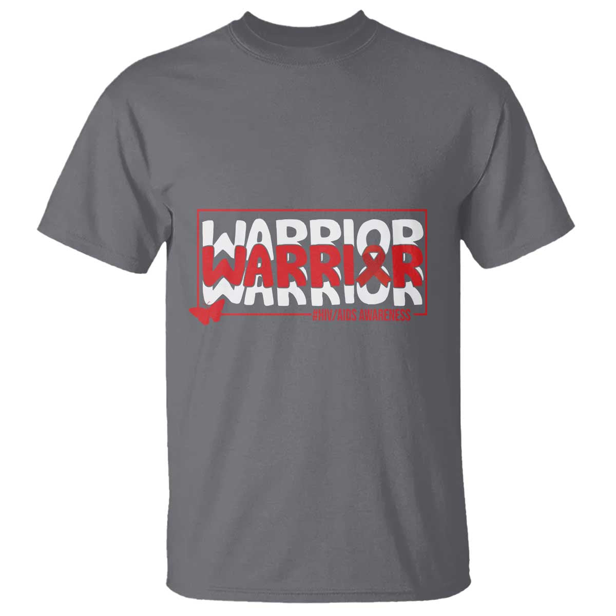 HIV Awareness Warrior T Shirt Red Ribbon Fighter Gift - Wonder Print Shop