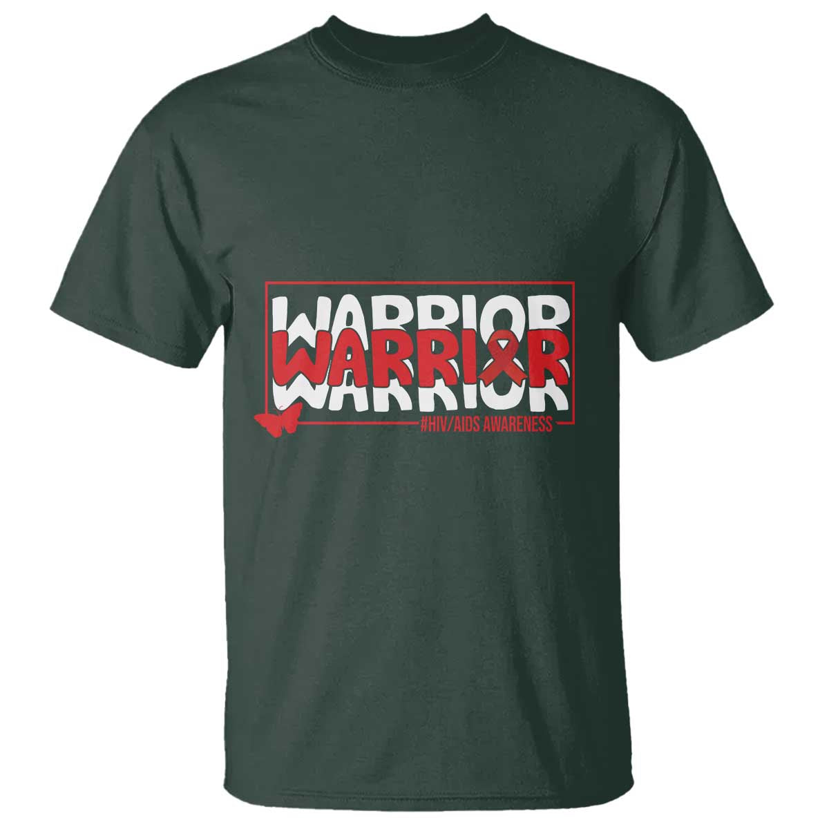 HIV Awareness Warrior T Shirt Red Ribbon Fighter Gift - Wonder Print Shop