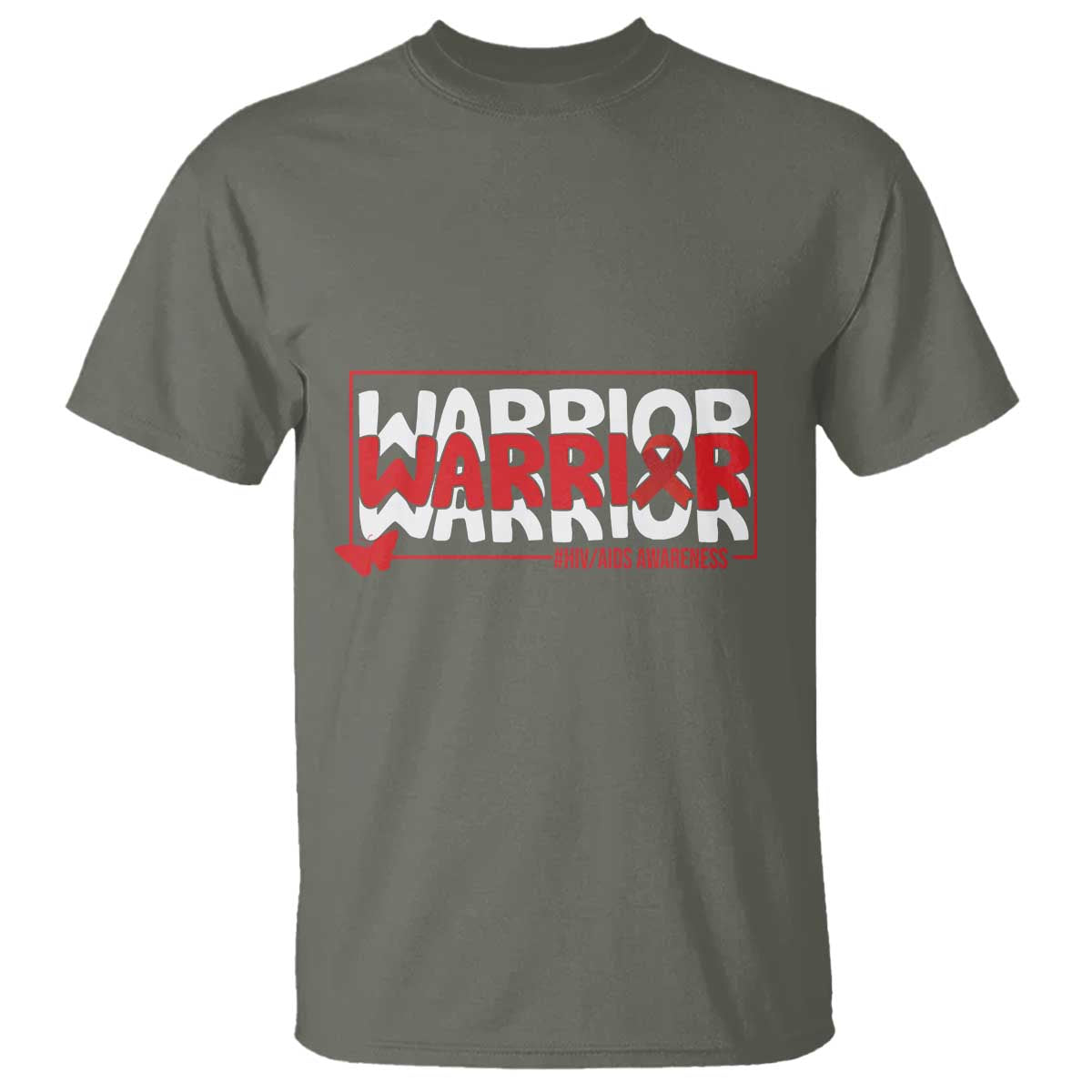 HIV Awareness Warrior T Shirt Red Ribbon Fighter Gift - Wonder Print Shop