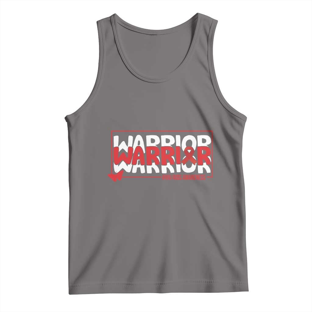 HIV Awareness Warrior Tank Top Red Ribbon Fighter Gift - Wonder Print Shop
