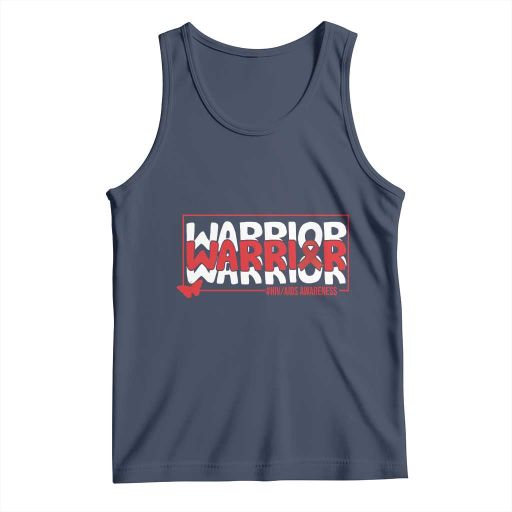 HIV Awareness Warrior Tank Top Red Ribbon Fighter Gift - Wonder Print Shop